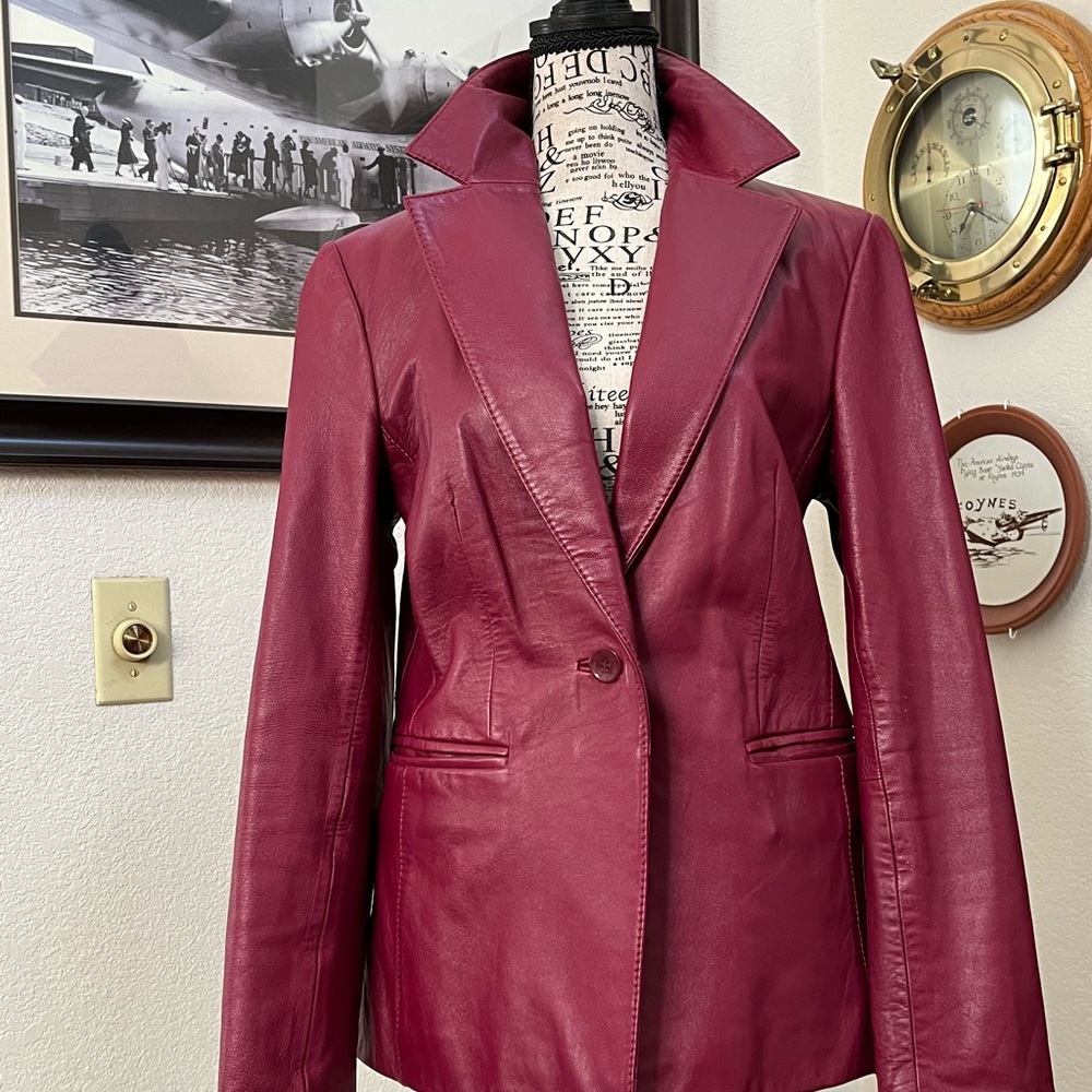 Wilsons Leather Women's  deep burgundy Blazer